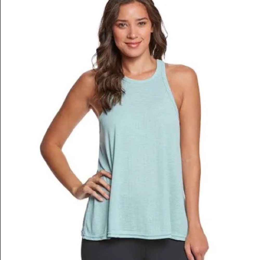 NWOT FREE PEOPLE LONG BEACH RIBBED RACERBACK HIGH NECK FLOWY TANK TOP size xs